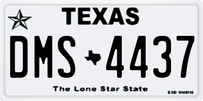 TX license plate DMS4437