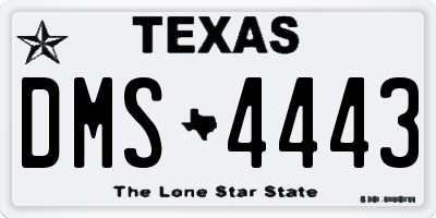 TX license plate DMS4443