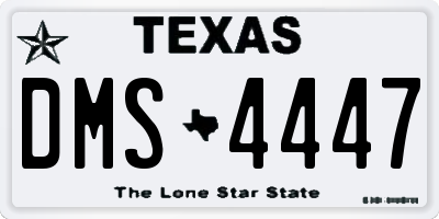 TX license plate DMS4447