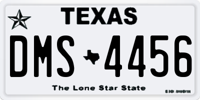 TX license plate DMS4456