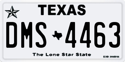 TX license plate DMS4463