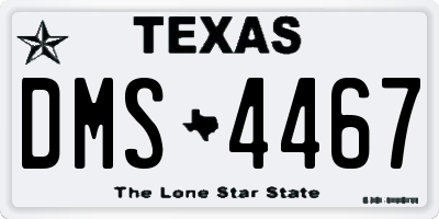 TX license plate DMS4467