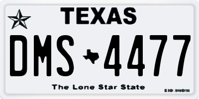 TX license plate DMS4477