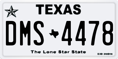 TX license plate DMS4478