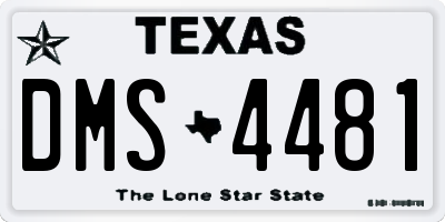 TX license plate DMS4481