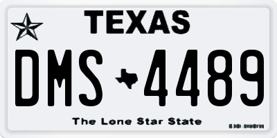 TX license plate DMS4489