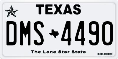 TX license plate DMS4490