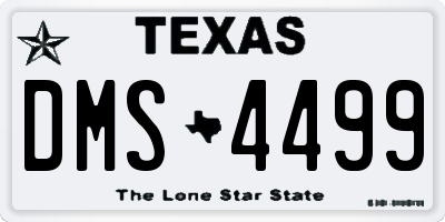 TX license plate DMS4499