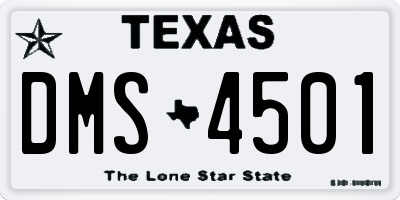 TX license plate DMS4501