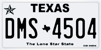 TX license plate DMS4504