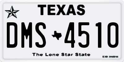 TX license plate DMS4510