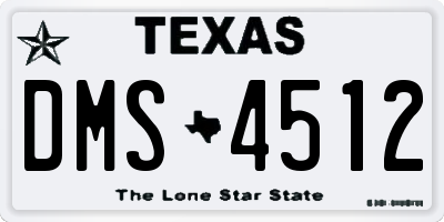 TX license plate DMS4512