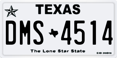 TX license plate DMS4514