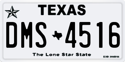 TX license plate DMS4516