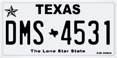 TX license plate DMS4531