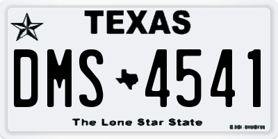 TX license plate DMS4541