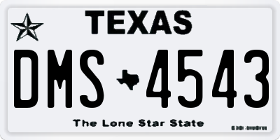 TX license plate DMS4543