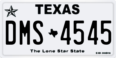 TX license plate DMS4545