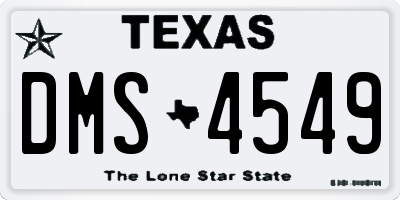 TX license plate DMS4549