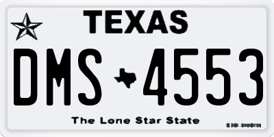 TX license plate DMS4553