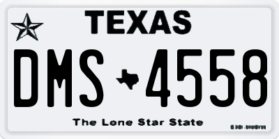 TX license plate DMS4558