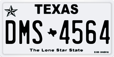 TX license plate DMS4564