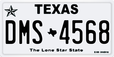 TX license plate DMS4568