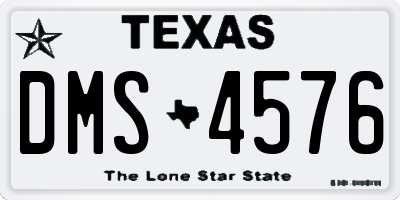 TX license plate DMS4576