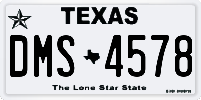 TX license plate DMS4578