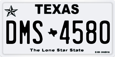 TX license plate DMS4580