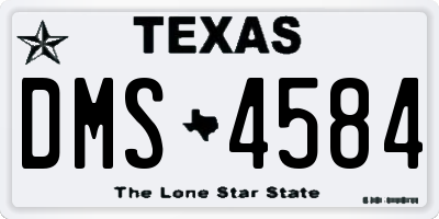 TX license plate DMS4584