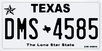 TX license plate DMS4585