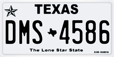 TX license plate DMS4586