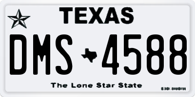 TX license plate DMS4588