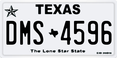 TX license plate DMS4596