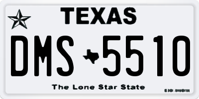 TX license plate DMS5510