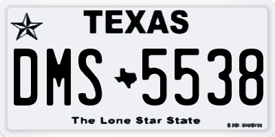 TX license plate DMS5538