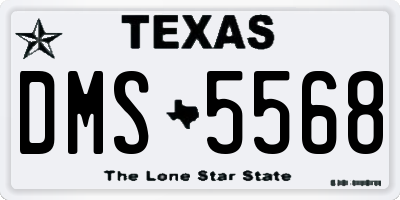 TX license plate DMS5568