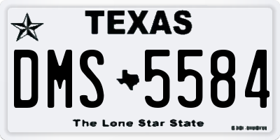 TX license plate DMS5584