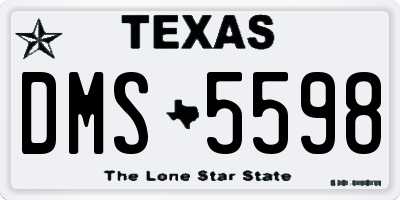 TX license plate DMS5598