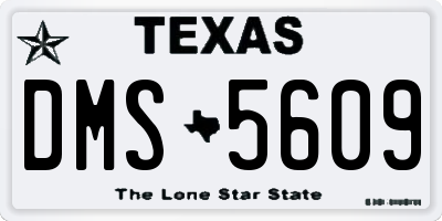 TX license plate DMS5609