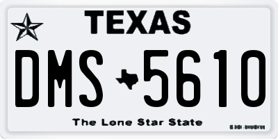 TX license plate DMS5610