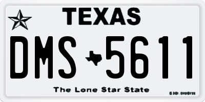 TX license plate DMS5611