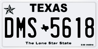 TX license plate DMS5618