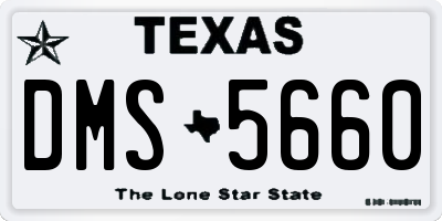 TX license plate DMS5660