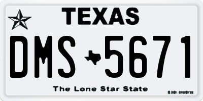 TX license plate DMS5671