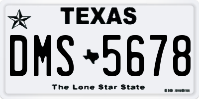 TX license plate DMS5678