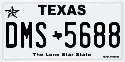 TX license plate DMS5688