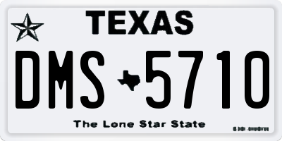 TX license plate DMS5710