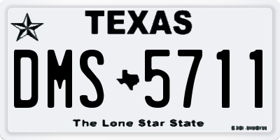 TX license plate DMS5711